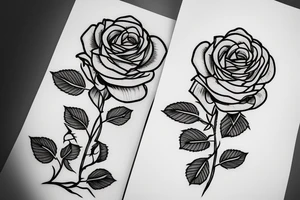 rose en un trait tattoo idea