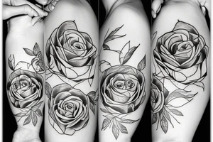 rose en un trait tattoo idea