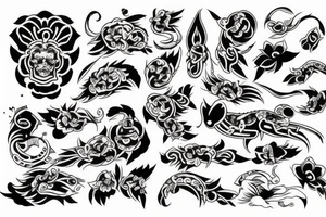 chat neo-traditionnel tattoo idea