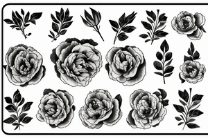 pivoine avec du feuillage tattoo idea