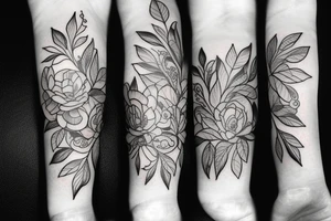 tatouage pivoine avec du feuillage tattoo idea