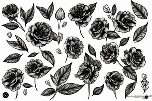 pivoine avec du feuillage sur un bras tattoo idea