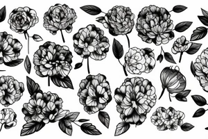 pivoine avec du feuillage sur un bras tattoo idea