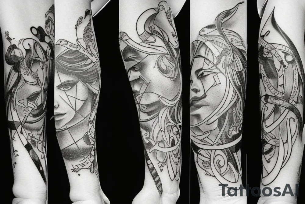 Sagittarius, Capricorn and Aquarius interlocking tattoo idea Sagittarius, Capricorn and Aquarius interlocking tattoo idea
