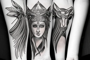 Sagittarius, Capricorn and Aquarius together tattoo idea