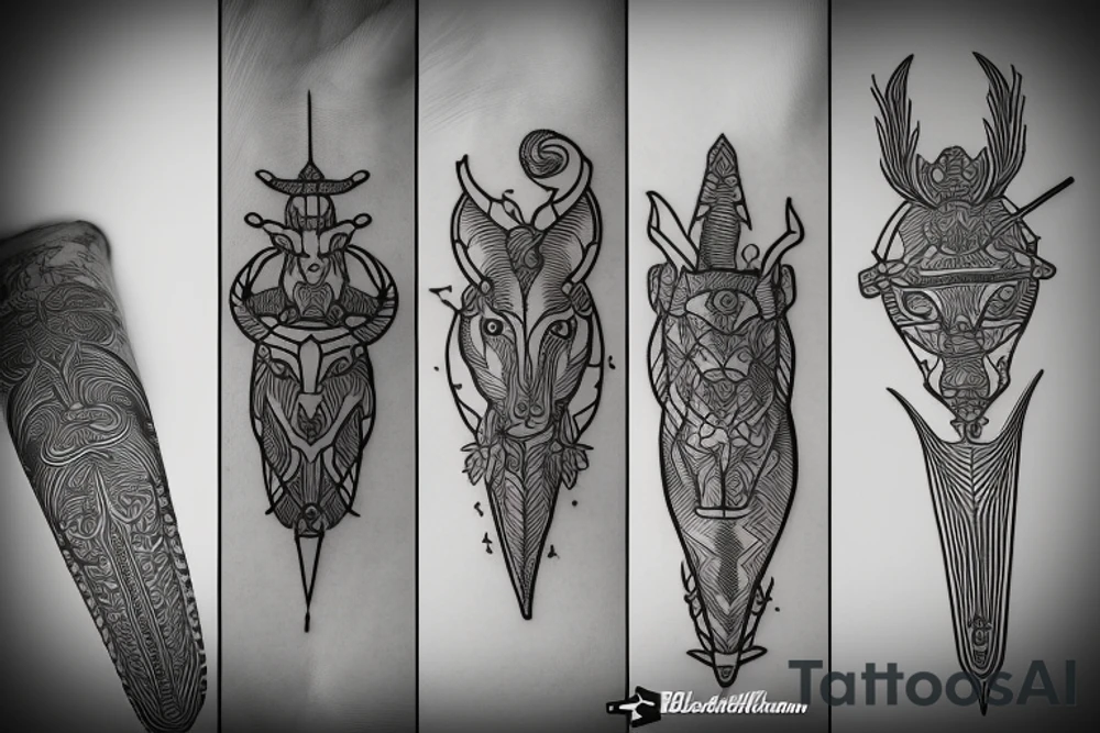 Sagittarius, Capricorn and Aquarius together tattoo idea