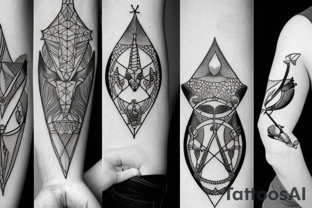 Sagittarius, Capricorn and Aquarius together tattoo idea