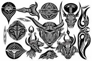 Tribal symbols for Sagittarius, Capricorn and Aquarius tattoo idea