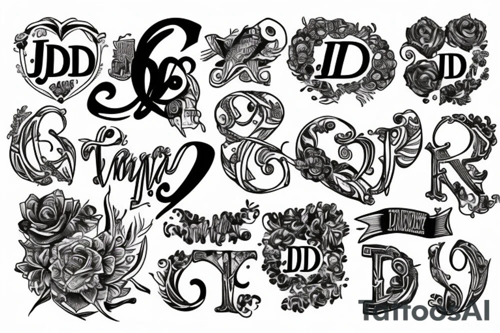 Use initials ijd tattoo idea