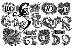 Use initials ijd tattoo idea