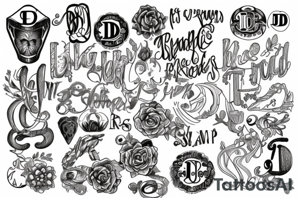 Use initials ijd tattoo idea