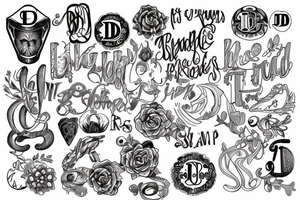 Use initials ijd tattoo idea