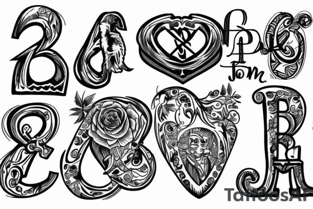 Use initials ijd tattoo idea