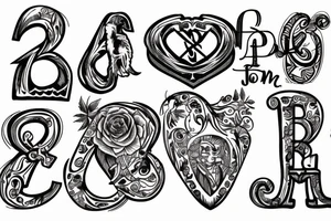 Use initials ijd tattoo idea