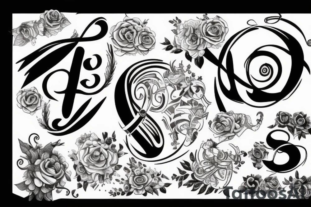 Use combine the initials jdi and infinity sign tattoo idea