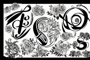 Use combine the initials jdi and infinity sign tattoo idea