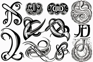 Use combine the initials jdi and infinity sign tattoo idea
