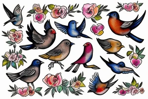 Bird carrying a satchel tattoo idea