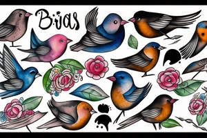 Bird carrying a bag tattoo idea