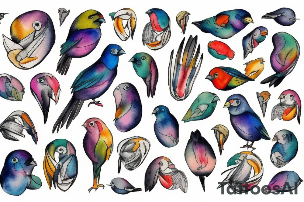 A Bird with a bag in its talons tattoo idea