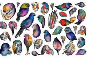 A Bird with a bag in its talons tattoo idea