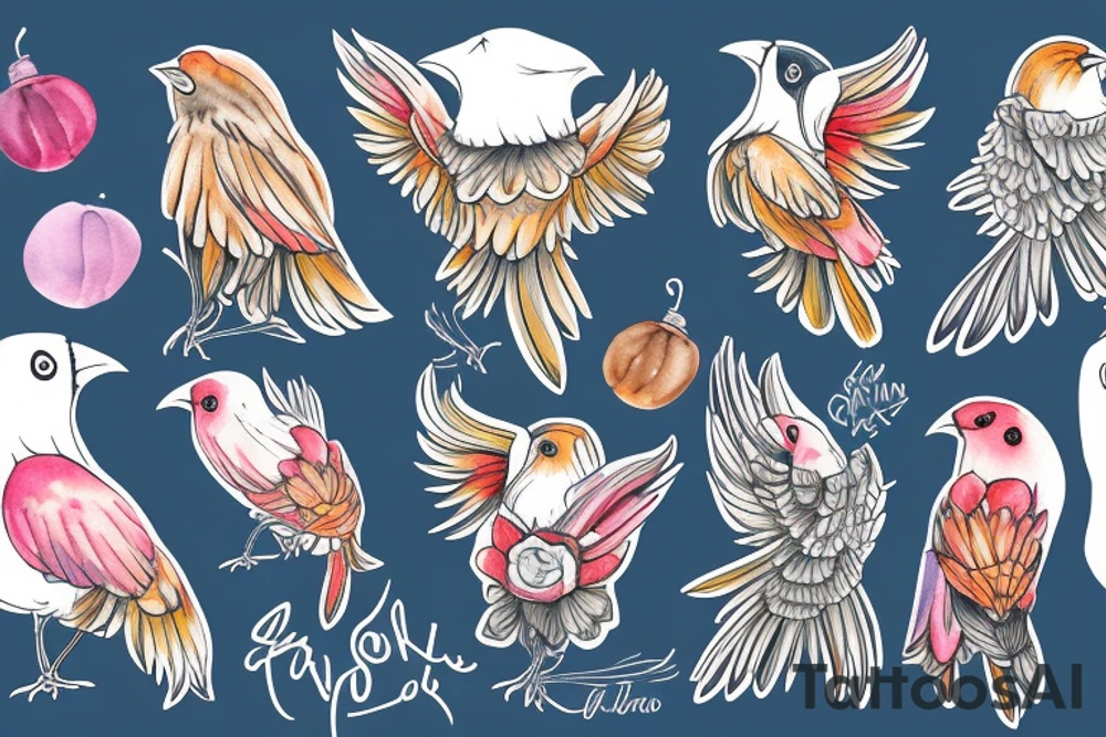A Bird with a bag in its talons tattoo idea