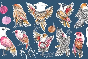 A Bird with a bag in its talons tattoo idea