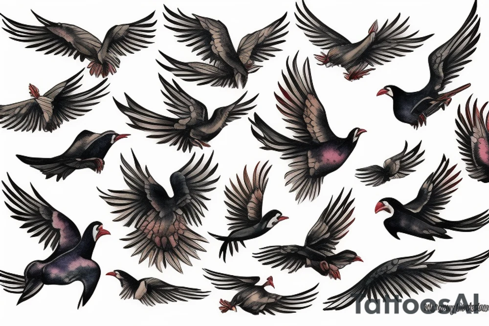 Flying bird tattoo idea