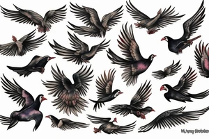 Flying bird tattoo idea