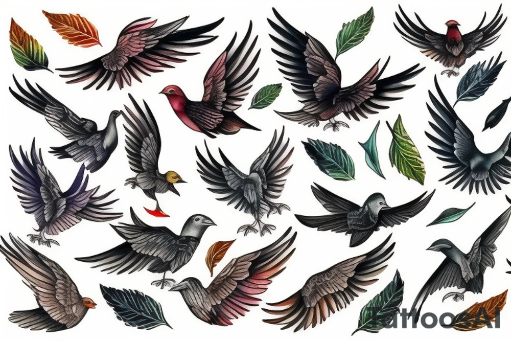 Flying bird tattoo idea