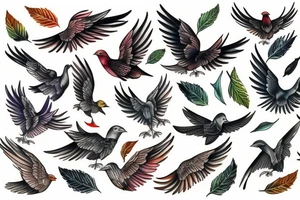 Flying bird tattoo idea
