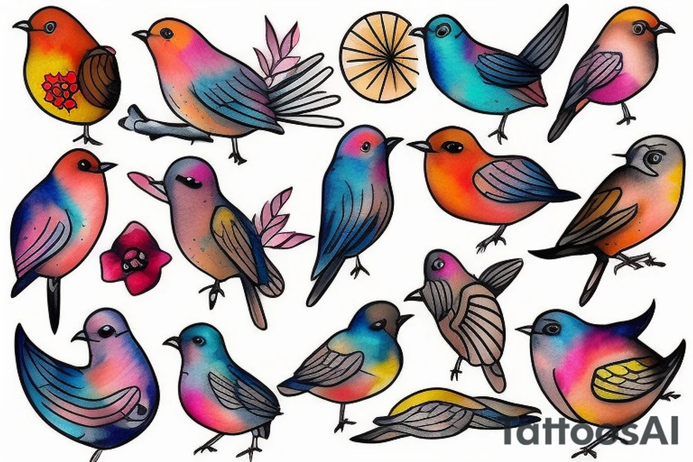 Cute bird tattoo idea