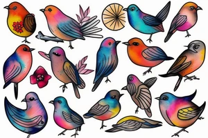 Cute bird tattoo idea