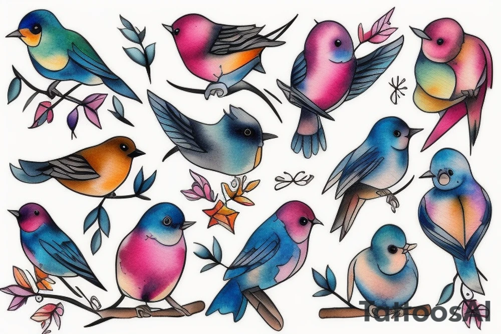 Cute bird tattoo idea