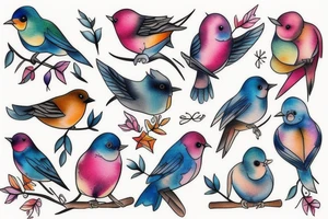 Cute bird tattoo idea