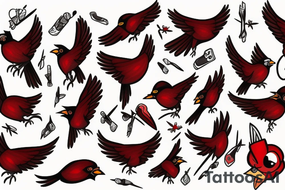 Cute flying cardinal tattoo idea