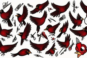 Cute flying cardinal tattoo idea