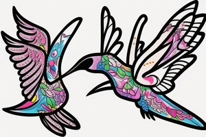 Cute flying hummingbird tattoo idea