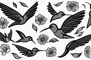Cute flying hummingbird tattoo idea