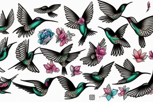 flying hummingbird tattoo idea