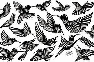 flying hummingbird tattoo idea