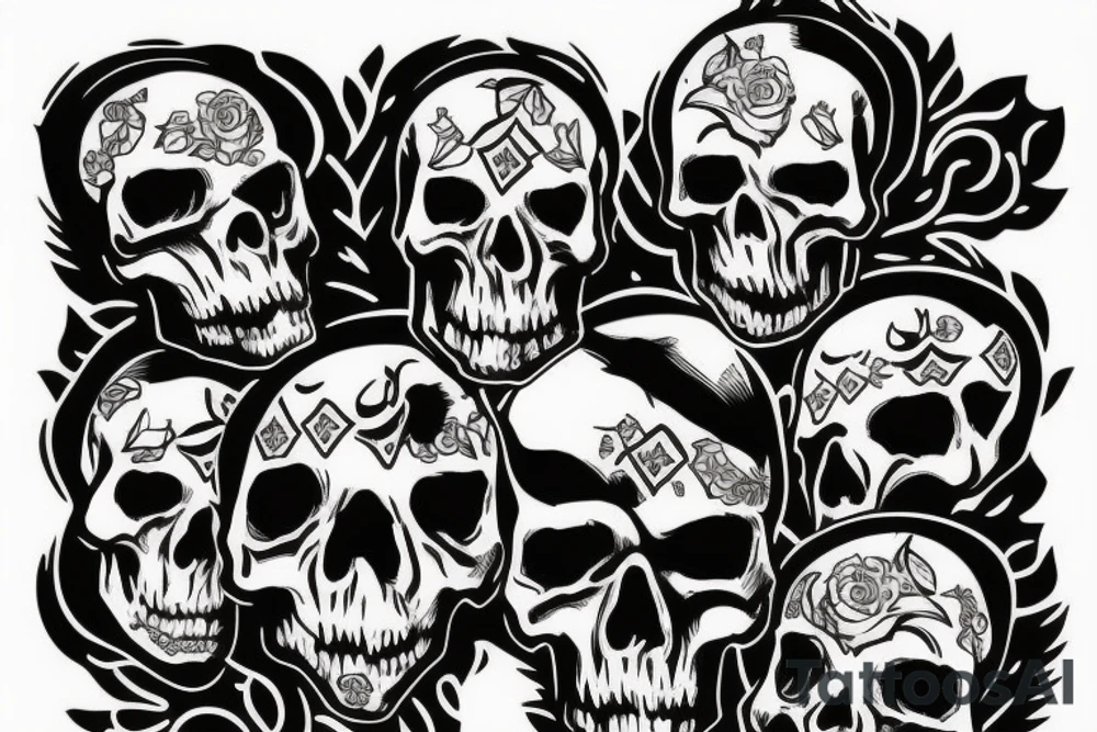 skull tattoo with text like ink tattoo idea