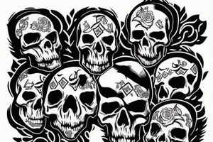 skull tattoo with text like ink tattoo idea