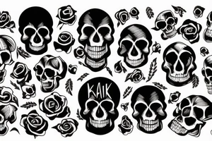 skull tattoo with text like ink tattoo idea