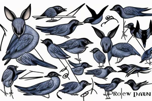 Blue roos and swallow tattoo idea