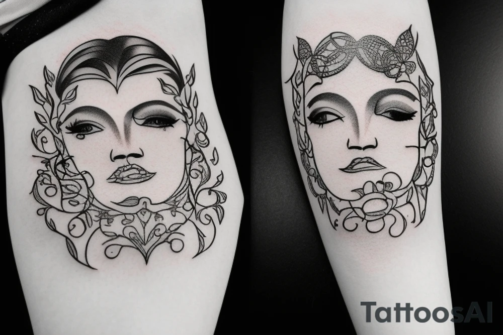 Face with the word Like on forehead tattoo idea