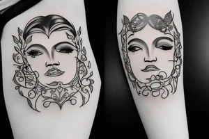 Face with the word Like on forehead tattoo idea
