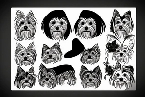 Fine line Yorkie silhouette tattoo idea
