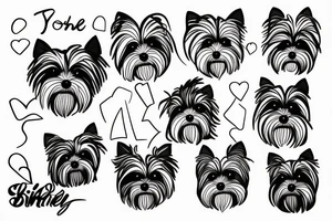 Fine line Yorkie silhouette tattoo idea