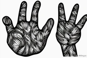 Fine line Yorkie paw to hand tattoo idea